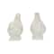 Set of 2 White Ceramic Coastal Bird Sculpture, 16.75", 18.25"